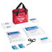 A red First Aid Only burn care kit case with white and blue text.