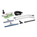 A ProTeam vacuum cleaner kit with accessories including a blue and grey squeegee.
