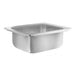A silver stainless steel Regency drop-in sink with a square bottom.