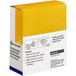 A white and yellow First Aid Only box with a white label containing 40 blue metal-detectable fabric knuckle bandages.