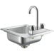 A silver stainless steel Regency sink with a gooseneck faucet.