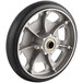 A Wesco aluminum wheel with a black rubber rim and spokes.