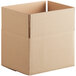 A close-up of a Lavex heavy-duty cardboard shipping box with a cut-out top.