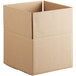 A close up of a Lavex heavy-duty cardboard shipping box with a cut out top.