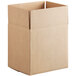 A Lavex kraft cardboard shipping box with a cut out top on a white background.