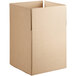 A close up of a Lavex heavy-duty cardboard shipping box with a cut out top.