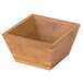 An American Metalcraft square bamboo bowl with a square top and handle.