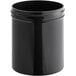 A black cylinder container with a lid.