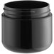A 2 oz. black polypropylene jar with a black lid.