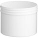 An 8 oz. white polypropylene jar with a lid.