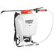 A white and red Chapin 4 gallon battery-powered backpack sprayer.