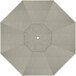 A grey California Umbrella with a hole in the center.