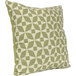 An Astella green and white geometric throw pillow with fern and pesto accents.