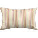 An Astella Donovan outdoor throw pillow with white, green, pink, and yellow stripes.