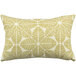 An Astella Palmetto throw pillow with a yellow and white geometric pattern.