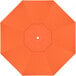 An orange umbrella with a white center.