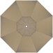 A top view of a Heather Beige California Umbrella canopy with a circular pattern in the center.