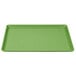 A green rectangular Cambro dietary tray.