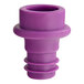 A purple plastic Acopa wine stopper with a blue center.