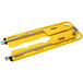 A yellow Kemp USA plastic scoop stretcher with metal rods and two handles.