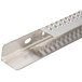 A stainless steel metal divider for a slant top roller grill with holes on the side.