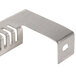 A stainless steel APW Wyott Slant Top Roller Grill divider bracket with two holes.
