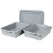 Two grey plastic containers with lids.
