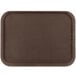 A brown Carlisle non skid rectangular serving tray.