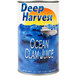 A case of 12 cans of Deep Harvest Ocean Clam Juice with a picture of a boat on the label.