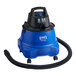 A blue and black Lavex Pro wet vacuum with a hose.