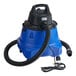 A blue and black Lavex Pro wet/dry vacuum with hose and tool kit accessories.