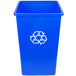 Continental 25-1 SwingLine 25 Gallon Blue Square Recycling Container Main Thumbnail 3