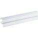 A clear plastic strip with white background.