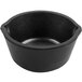 A black round bowl with a white background.