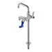 A silver Waterloo countertop glass filler faucet with a blue handle.
