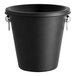 A black stainless steel bucket with silver handles.