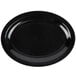 A black Carlisle oval platter on a white background.