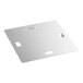 A white square stainless steel sink cover with holes.