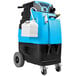 A blue and black Mytee Speedster LTD12-LX carpet extractor with a white tank on it.