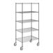 A Steelton chrome wire shelving kit with casters.