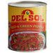 A #10 can of Del Sol red and green pepper strips.