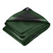 A folded green ProTarp with black reinforced edges.