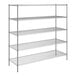 A Steelton chrome wire shelving unit with five shelves.