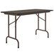 Correll Folding Table, 24" x 48" Melamine Top, Walnut Main Thumbnail 1