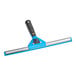 A blue and black Lavex window squeegee with a handle.