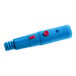 A blue and red Lavex Click / Lock Adapter Cone.