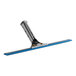 A blue and silver Lavex window squeegee with a handle.
