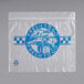 A white plastic bag with a blue and white Fresh to Go logo.