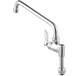 A chrome Waterloo pre-rinse add-on faucet with a single handle.