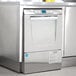 A stainless steel Hobart LXeR-5 undercounter dishwasher with a blue screen.